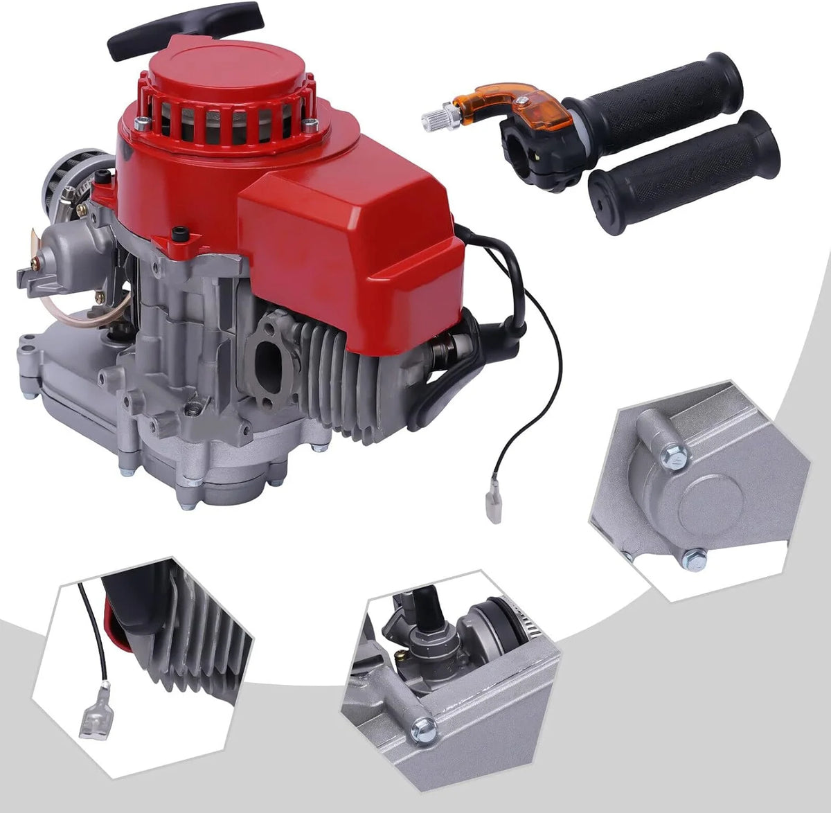 150CC 4 Stroke Engine Motor. Gy6 Single Cylinder Complete Engine Kit for 110cc-150cc Atvs and Go Karts and 11 Long Box Engine Size Scooters High-Flow Oil Pump CVT Carburetor Top Mount