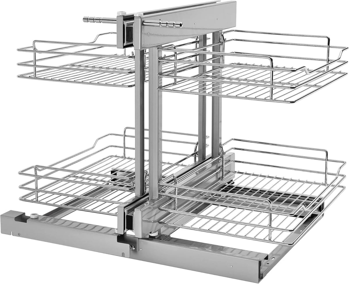 18-inch double-layer removable shelves with 4 shelves. silver color