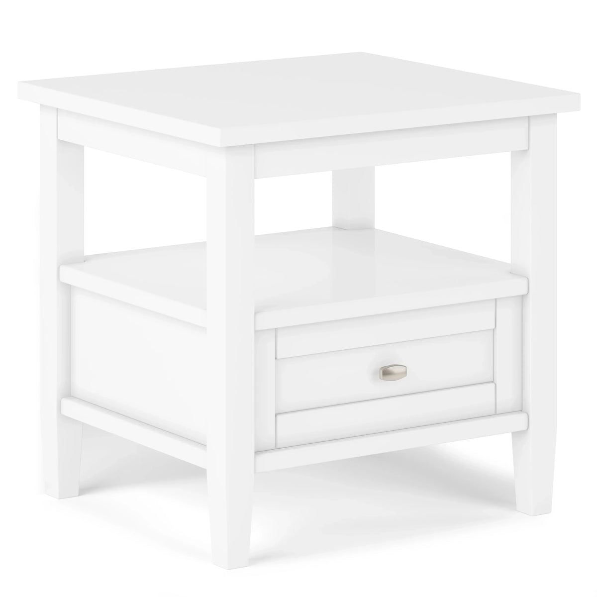 20 Inch Wide Solid Wood Rectangle End Table. Transitional Side Table