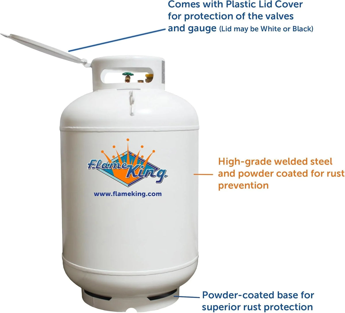 420-Lb. ASME Vertical Propane Tank. White