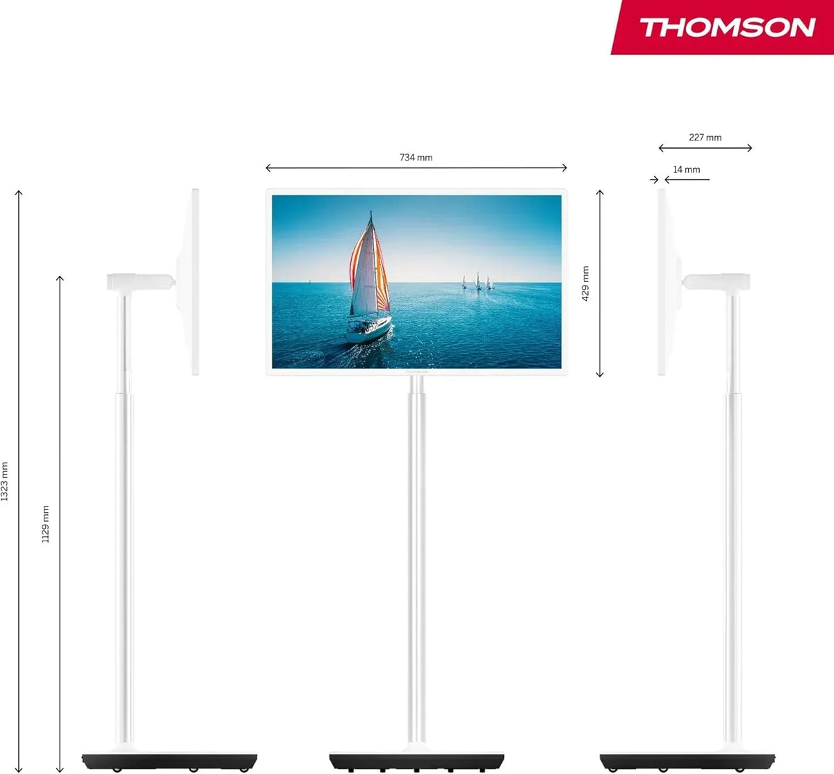 THOMSON 32 Pulgadas (81 cm) Go TV. Televisor Android Portátil – HD Ready (1366x768). Control por Voz. Bluetooth 5.1. Wi-Fi. Función de Punto de Acceso