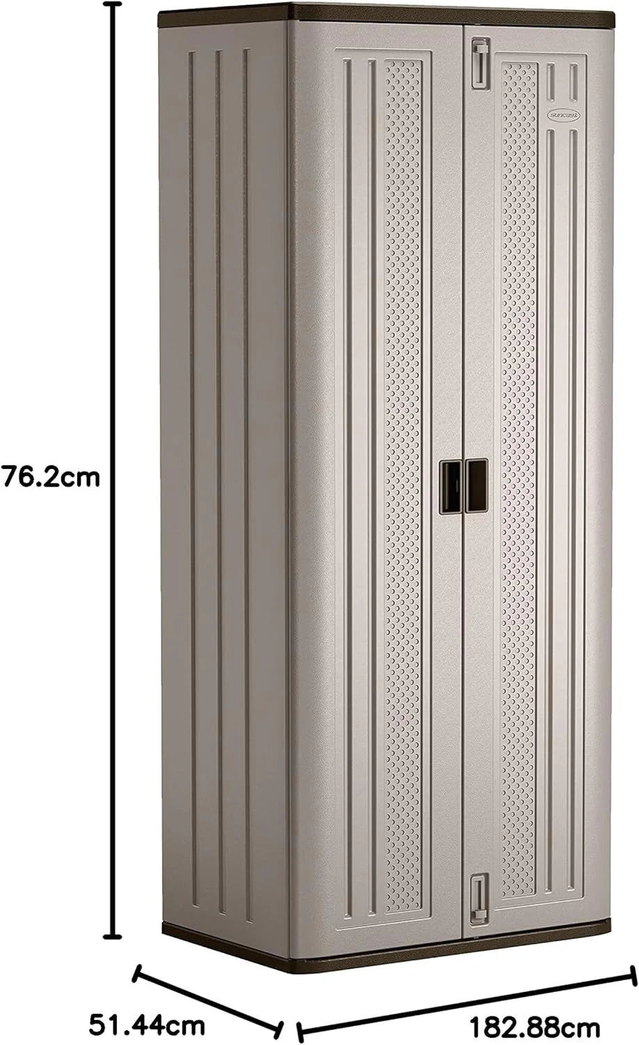 72-Inch Platinum Resin Storage Cabinet with Durable Double-Wall Construction. and Metal-Reinforced Shelves for Basement. Utility Room and Garage Storage. Platinum. Made in the USA