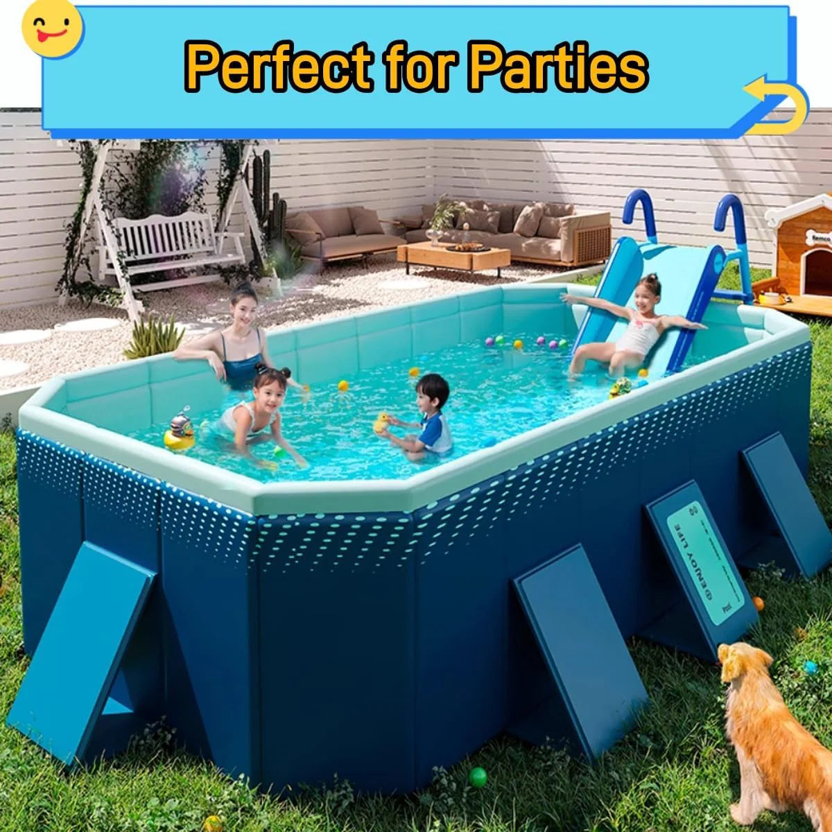 Pool Slide Inflatable Swimming Water Slide. Summer Swimming Pool Supplies Universal Trampoline Ladder Backyard Slide Home Playground Equipment