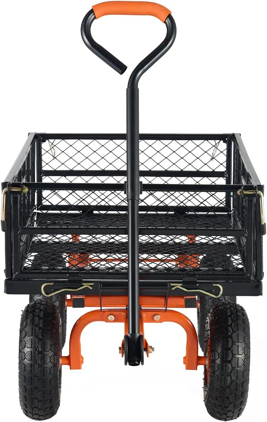 Garden Dump Cart. Heavy Duty Garden Wagon Yard Dump Wagon with Removable Sides. Convert to Flatbed. Utility Liner. 10in All Terrain Wheels