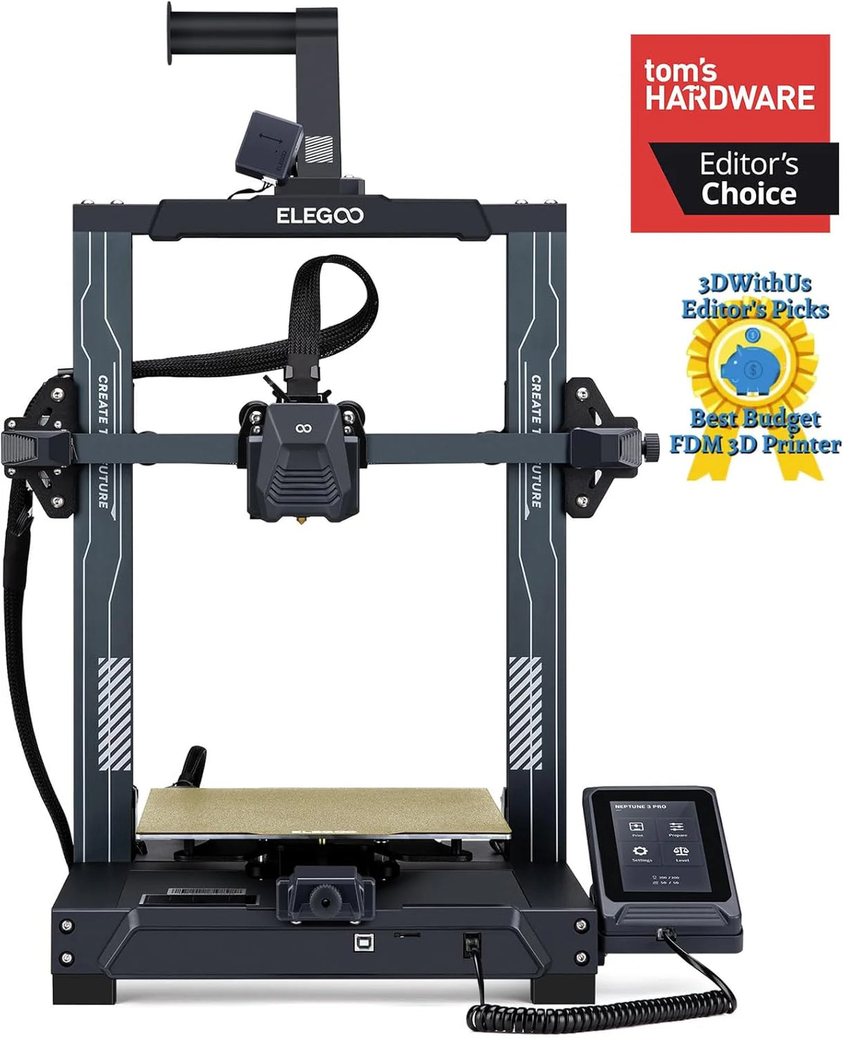 Printer with Auto Bed Leveling. Dual-Gear Direct Extruder. Dual Lead Screw Drive. Removable Capacitive Screen. 8.85x8.85x11in Large Printing Size