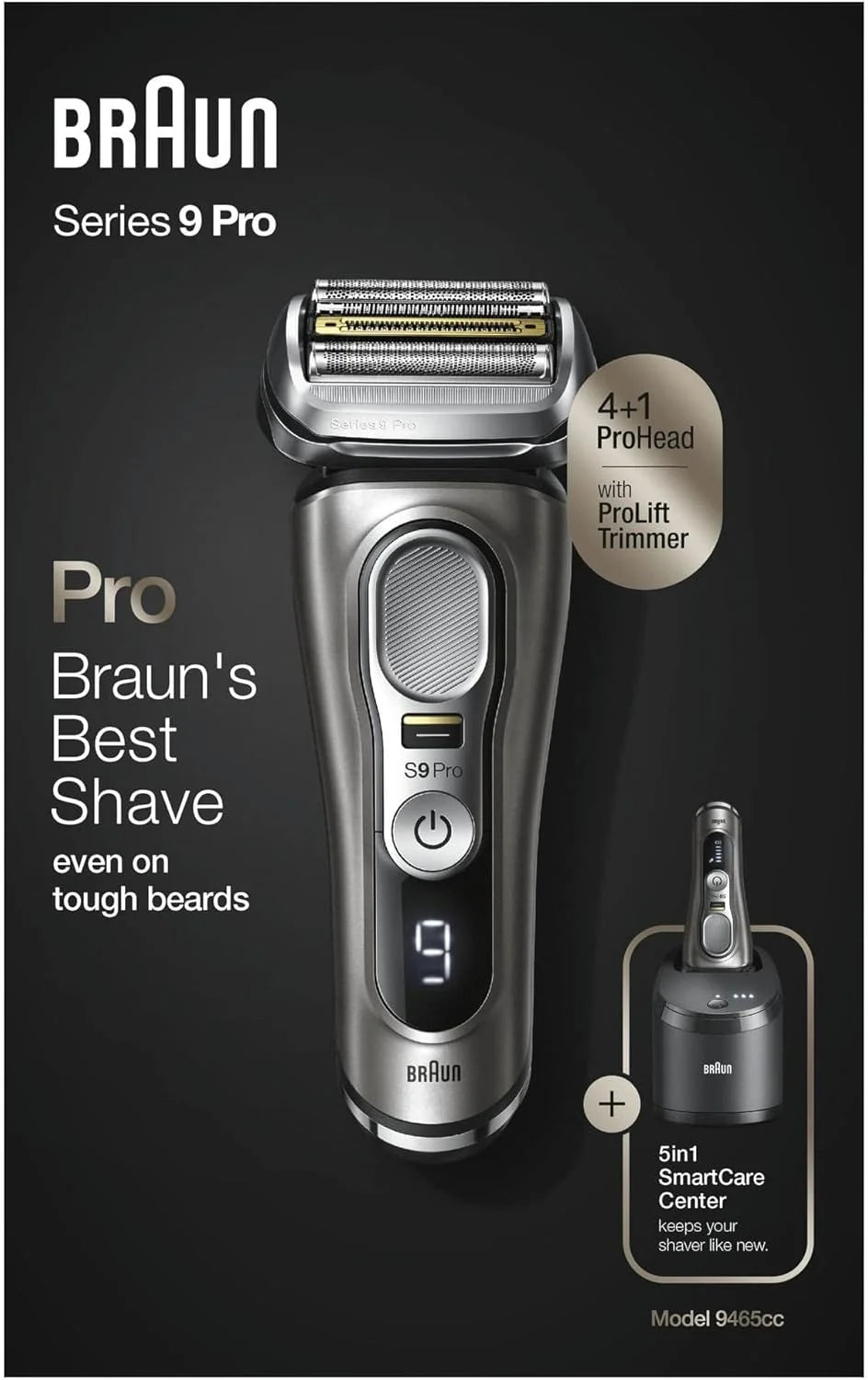 Braun Series 9 Pro Premium Rasierer Herren. Testsieger Stiftung Warentest. 4+1 Scherkopf. Elektrorasierer & Trimmer. Reinigungsstation. 60 Min