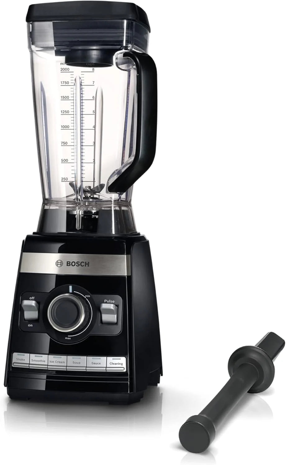 Bosch Standmixer VitaBoost MMBH6P6BDE. 6-Klingen-Edelstahlmesser. 2.5l Tritan-Mixbehlter. Stopfer. 6 Automatikprogramme. Rezeptbuch. BPA-frei.