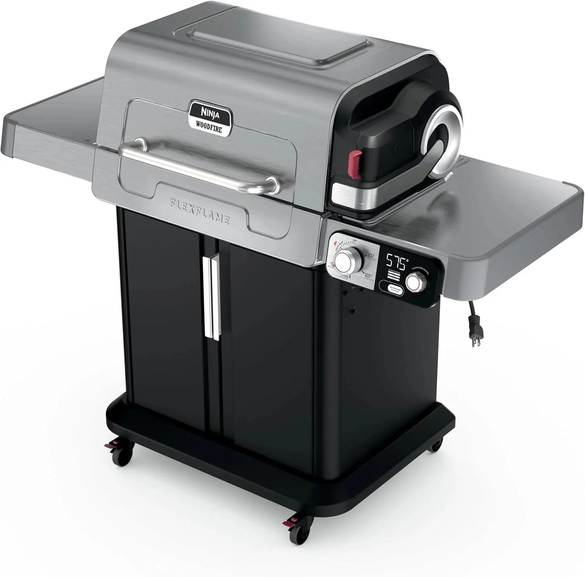 5-in-1 Electric and Propane Grill. 3-Burner Outdoor BBQ Grill and Smoker with Digital Controls. Griddle and Pizza Maker. Stainless Steel