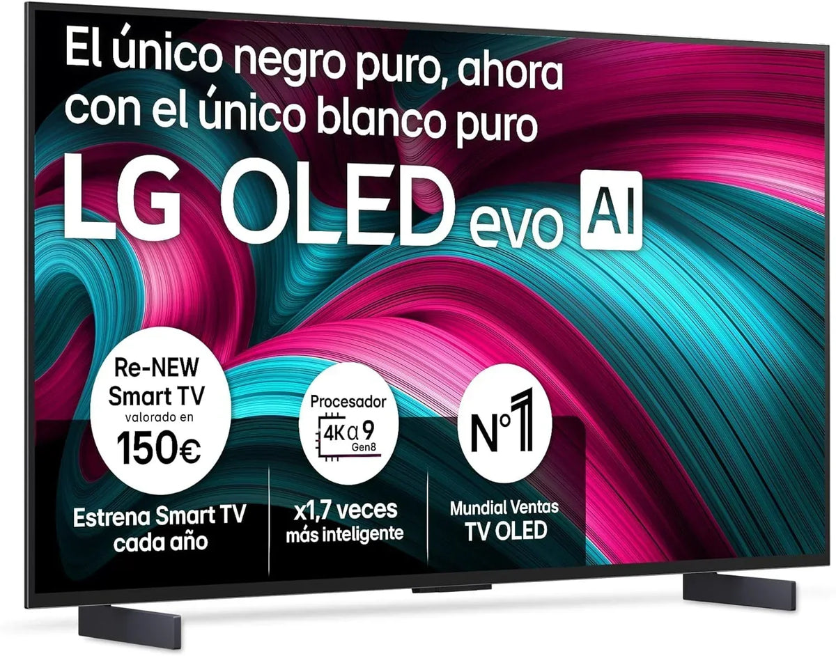 LG OLED65C54LA - TV 65. OLED EVO 4K. Smart TV AI C5. WebOS 25. Super Upscaling. Dolby Vision and Dolby Atmos. AMD FreeSync. Alexa/Google Assistant.