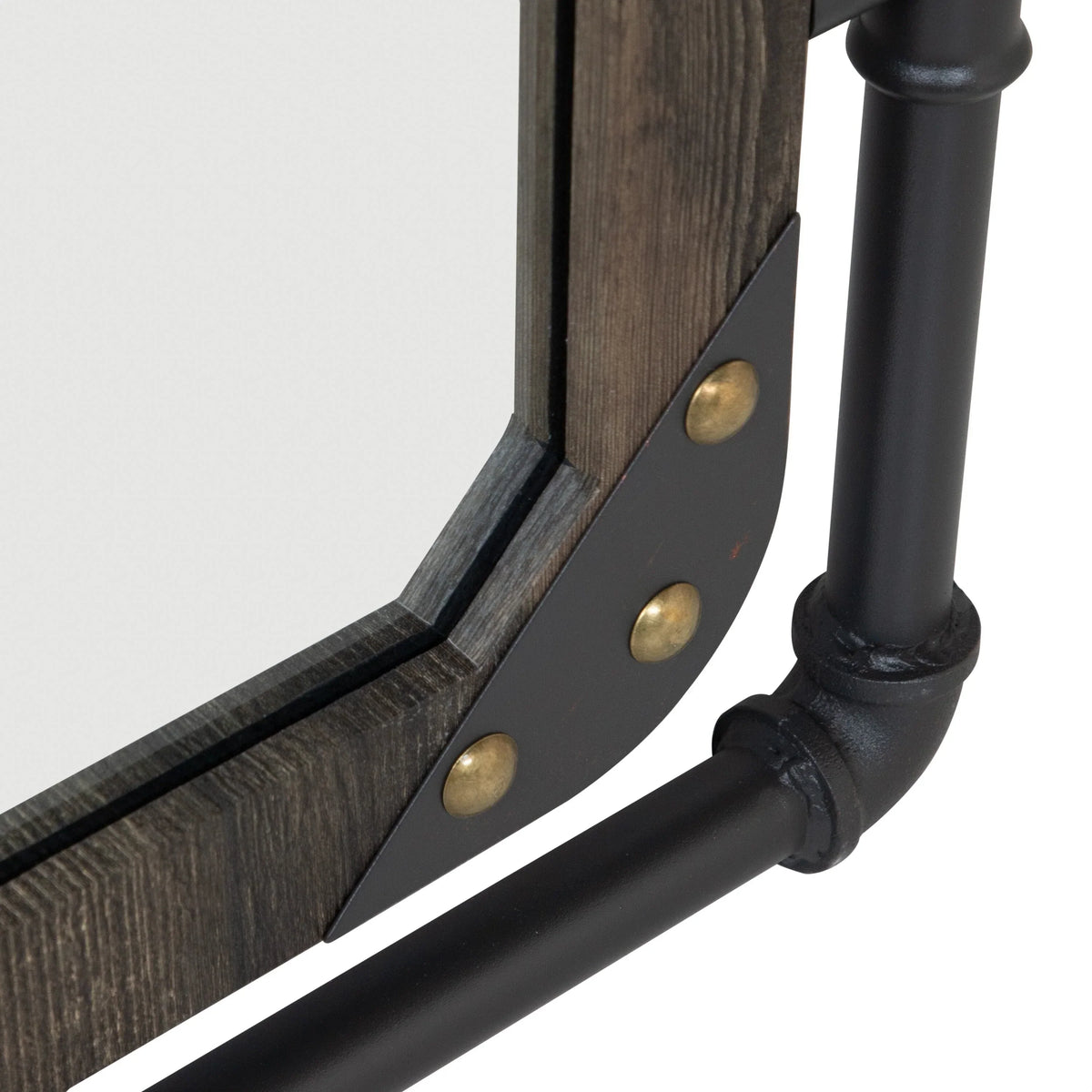 31 Inch Industrial Metal Floating Wall Mirror. Modern Decorative Wall Mirror