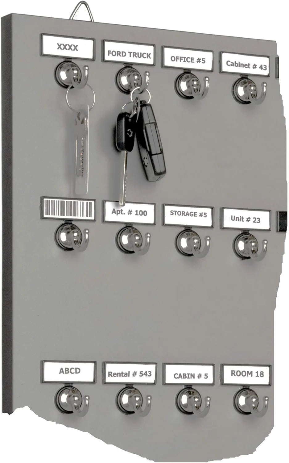 Metal key rack. equipped with 75 metal hooks fixed by bolts