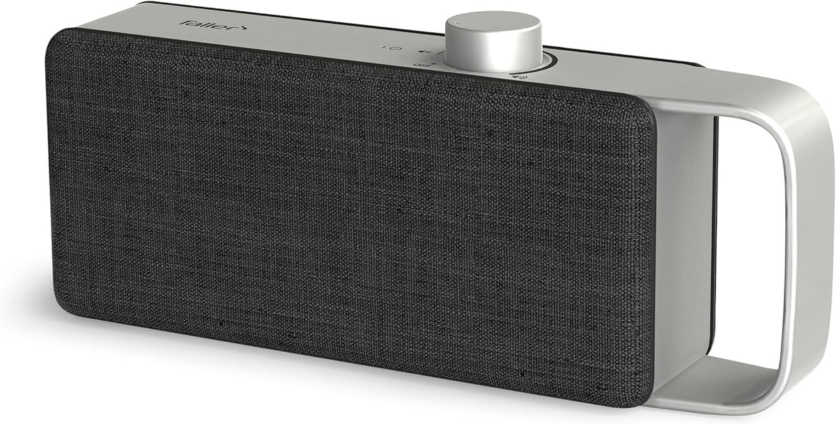 faller Oskar TV Lautsprecher/Soundbar mit Clear Voice (tragbar. kabellos. einfache Bedienung. Aluminiumgehäuse)