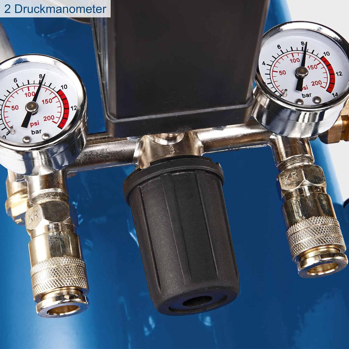 Scheppach Druckluft Kompressor HC120DC ölgeschmiert und langlebig 2200W Leistung 100L Kessel max. 10bar Druck 371L Ansaugleistung mit Fahrvorrichtung.