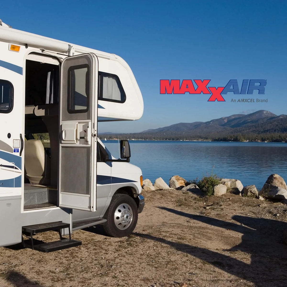 Deluxe - All-In-One RV Vent. Shield & Fan; Built-In Rain Shield. 10 Speed Reversible Fan with Thermostat. Fits Standard 14x14 Roof Openings. 12V Long Life Motor. White (00-05100K)