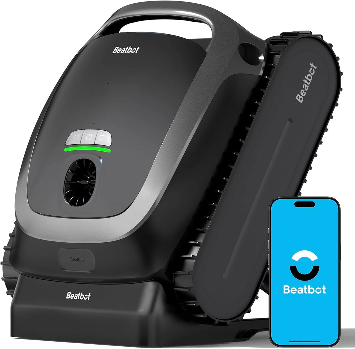 Cordless Robotic Pool Vacuum Cleaner - Intelligent Path Opimization. Cleans Floor. Walls. and Waterline - Suitable for Above & In-Ground Pools up to 2.260 sq.ft. Light Gray