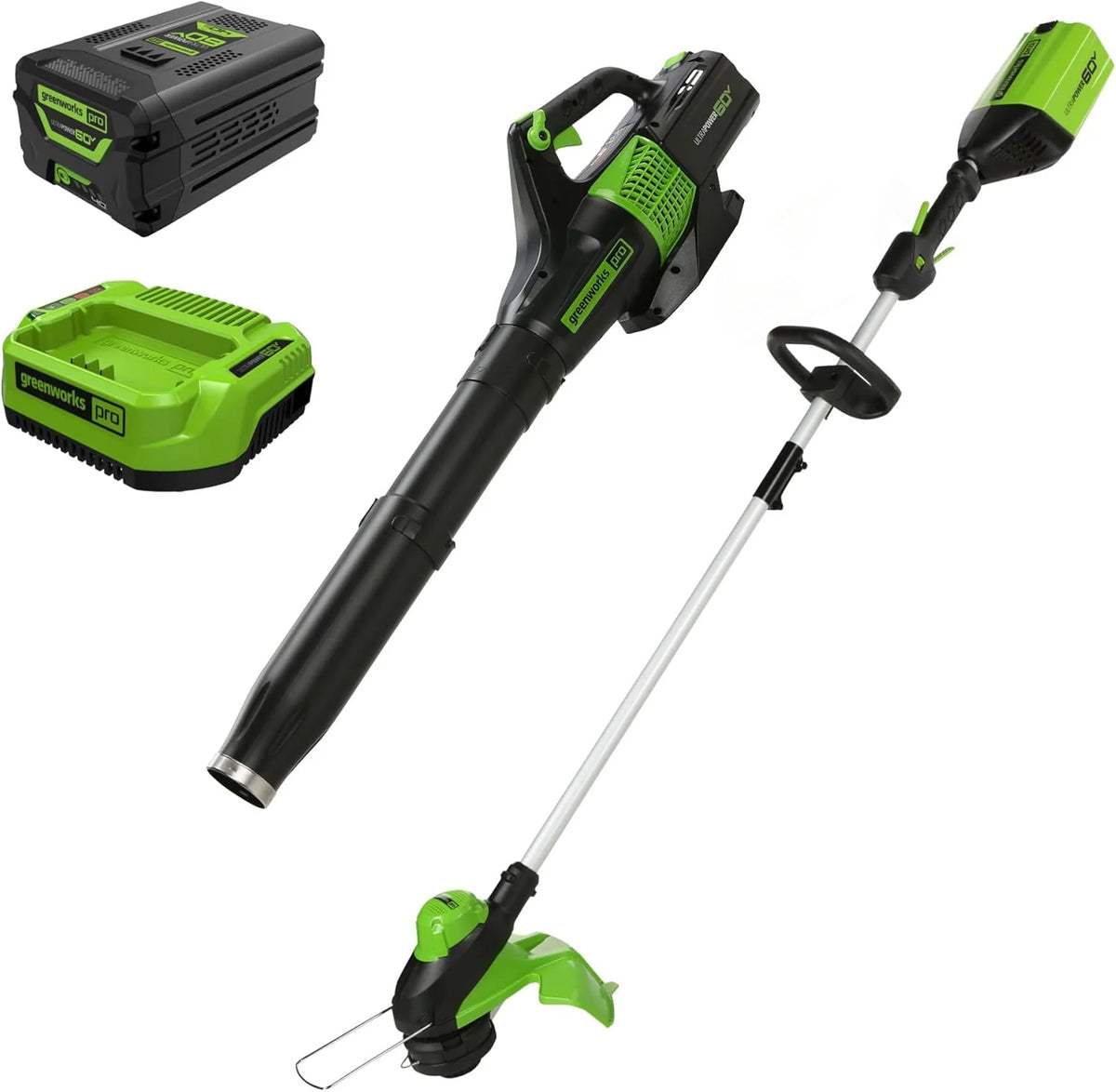 60V 13 Cordless String Trimmer & Leaf Blower Combo Kit. 4.0 Ah Battery and Charger Included