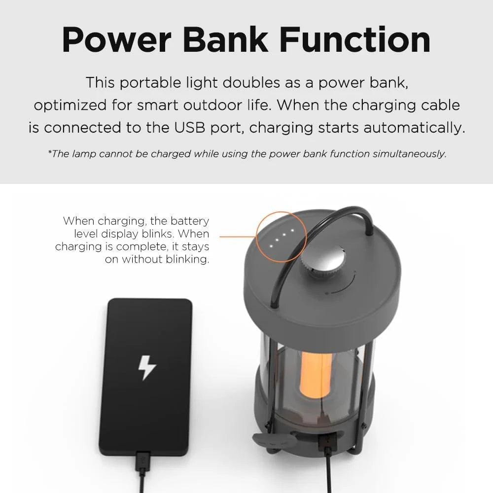Desk Lamp (Dark Gray) - A beautiful portable outdoor lamp. featuring 4 different lighting heads. equipped with a 6700 mAh rechargeable battery. with a brightness of up to 660 lumens. and featuring waterproof functionality. Suitable for Halloween deco
