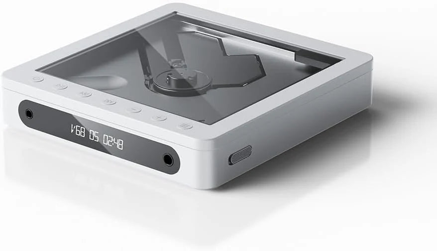 Multifunctional portable stereo CD player. equipped with long-lasting batteries. supports USB copying function. has optical/coaxial/3.5mm/4.4mm output interfaces (transparent (Bluetooth))