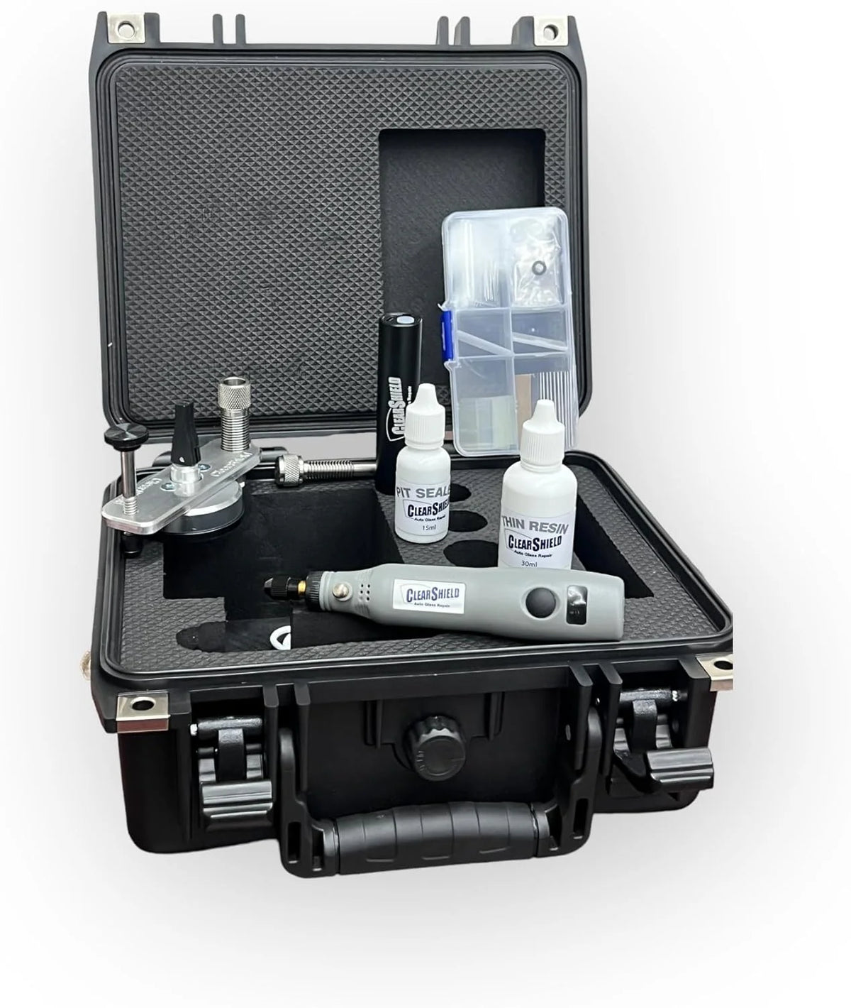 Clearshield Windshield Repair Kit Professional Auto Glass Repair Kit for Rock Chip or Cracks - Restores to a Fine Smooth Finish (1.000+ Repairs)