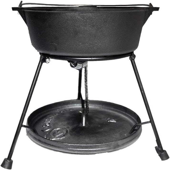 Outdoor Cooking Set - Dutch Oven and Tools Set - Charcoal Holder & Cast Iron Grill Accessories - Camping Grill Set - Outdoor Cooking Essentials - Camp Kitchen Equipment - (8 Piece Set)