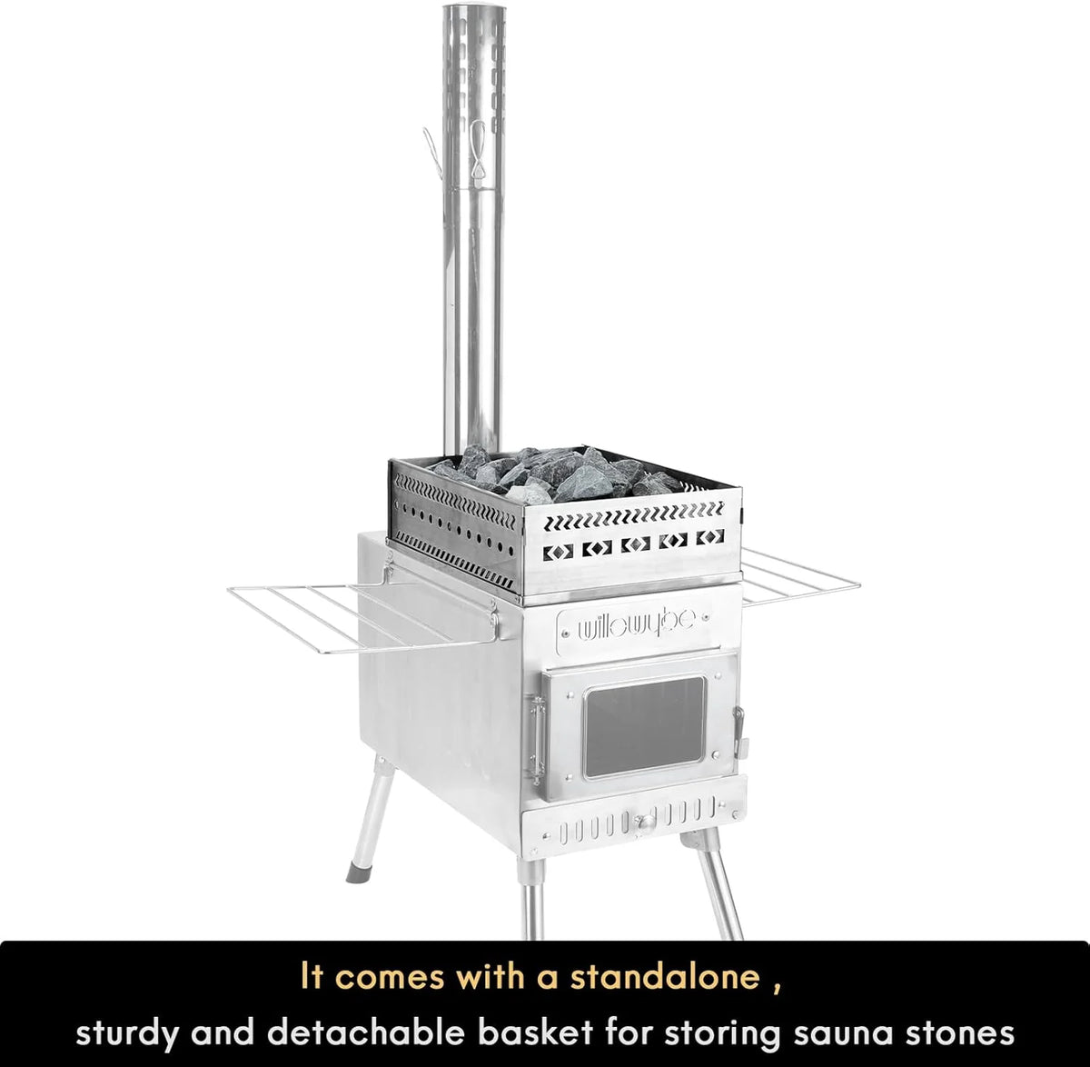 Outdoor sauna hot water tent stove. rocket-type heater. portable camping wood stove. cooking equipment for dry sauna. cooking tools suitable for husbands and friends