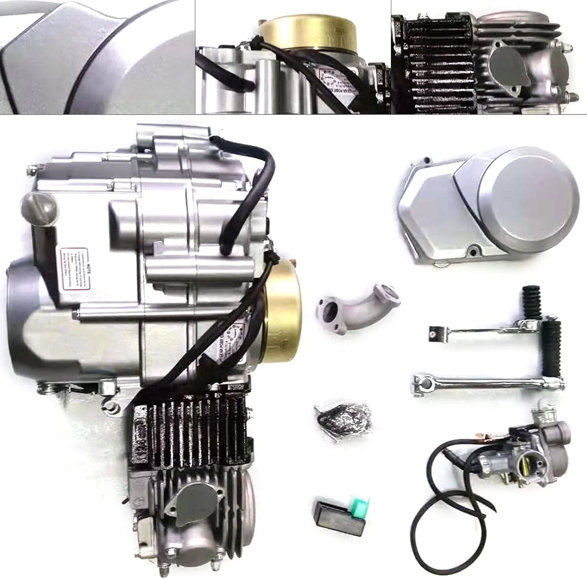 150CC 4 Stroke Engine Motor. Gy6 Single Cylinder Complete Engine Kit for 110cc-150cc Atvs and Go Karts and 11 Long Box Engine Size Scooters High-Flow Oil Pump CVT Carburetor Top Mount