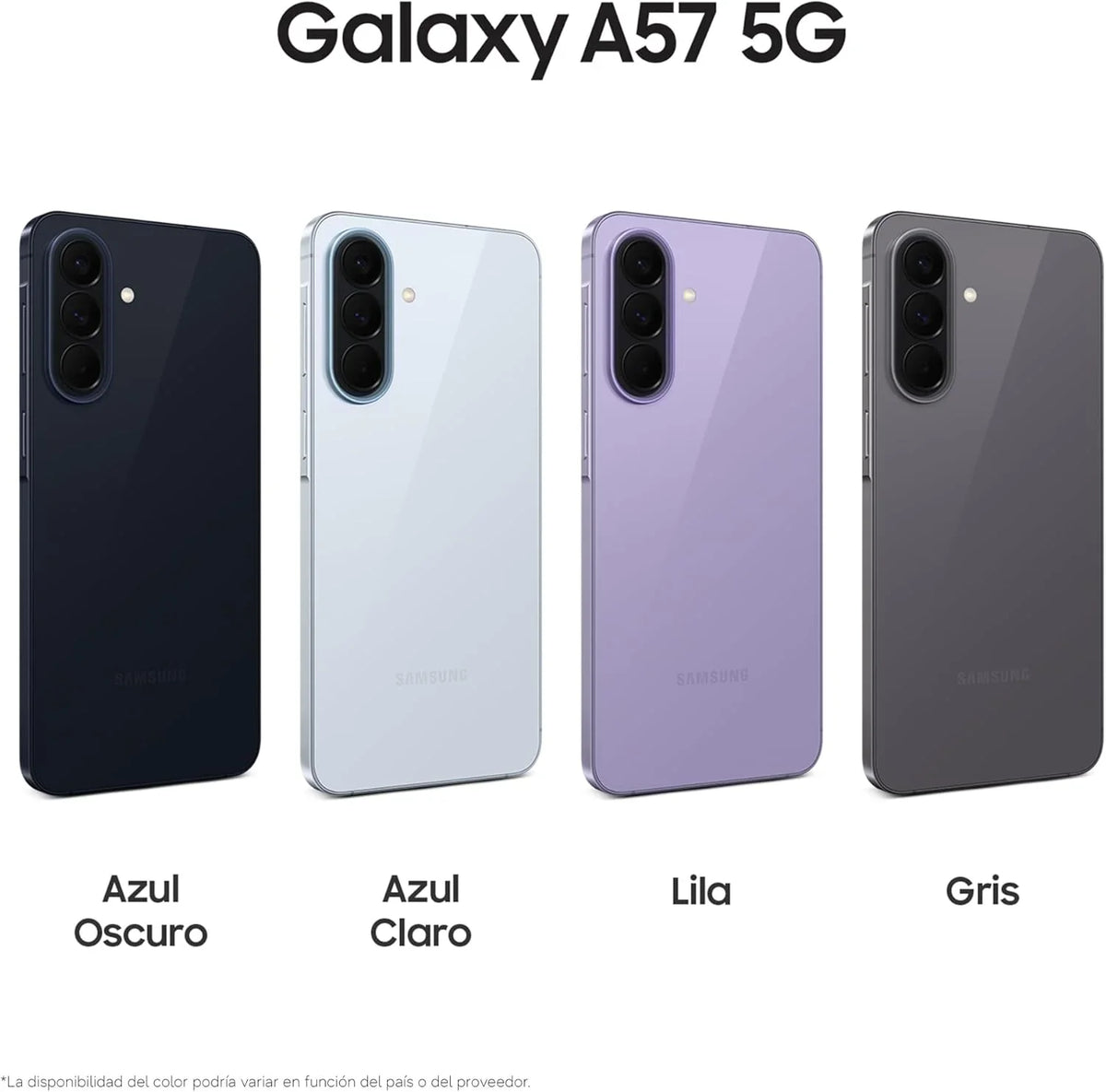 Samsung Galaxy A57 5G. 512GB. Móvil Fino con IA. 8GB. Gran Angular 50MP. Autonomía 2 Días. Batería 5000mAh. IP68. Garantía del Fabricante 3 Años + 1