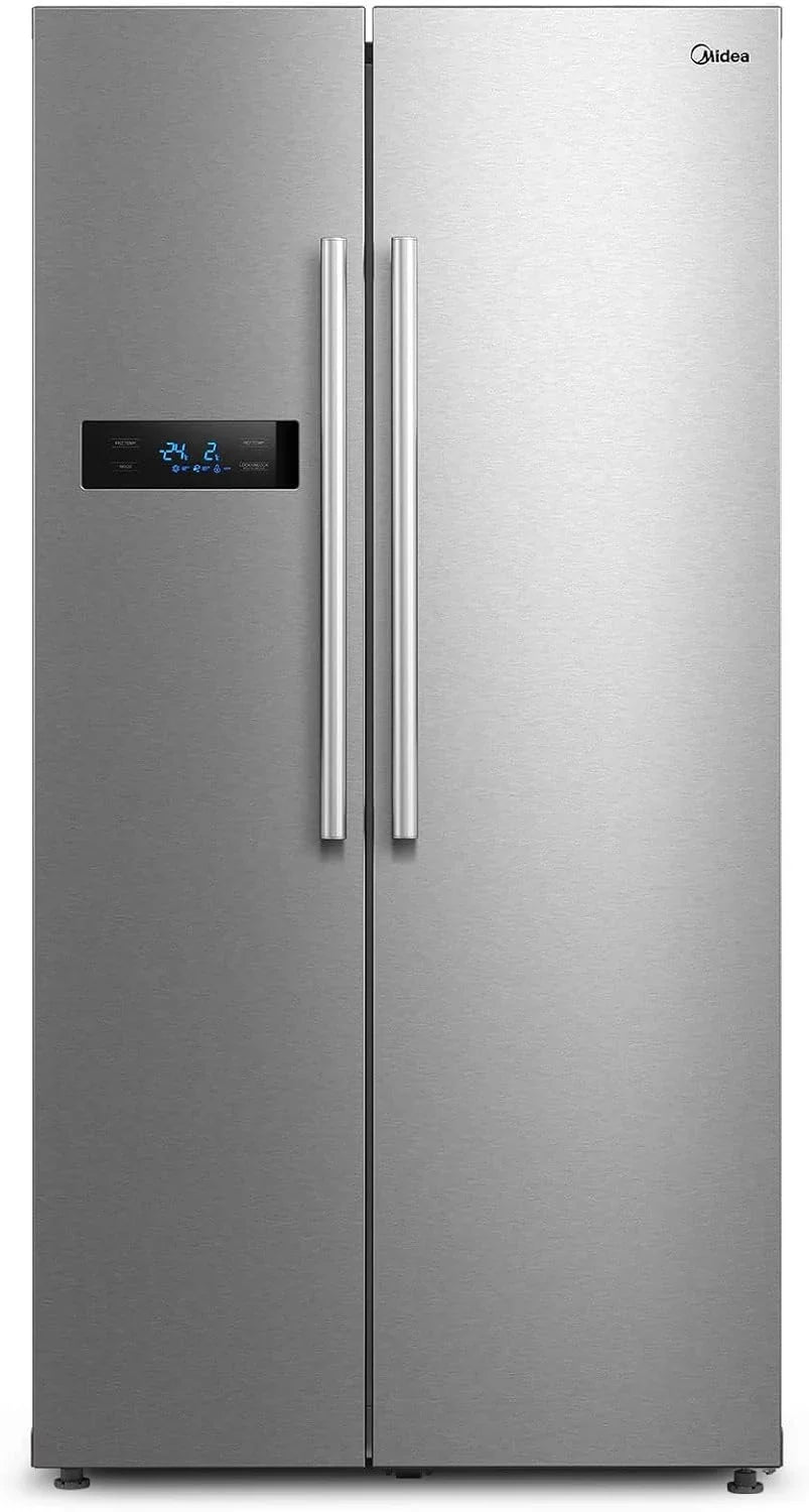 Midea KS-DDX 6.32 WT Side-by-Side Kühl-/Gefrierkombination/ 178.8 cm Hhe/ 254 kWh/Jahr/No Frost/Dual Inverter Compressor/mit 3in1 Wasser-/Eisspender
