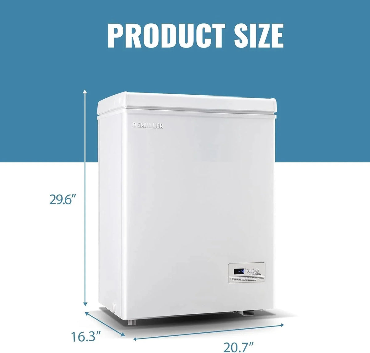 5.0 Cu. Ft. Chest Freezer with 2 Removable Stainless Steel Baskets. Electronic Control. 41°F to -15°F. Black