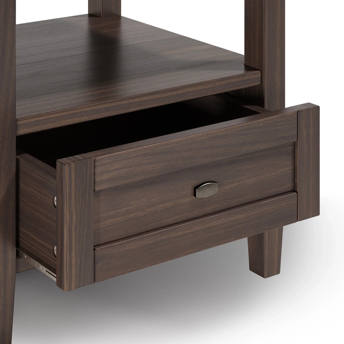 20 Inch Wide Solid Wood Rectangle End Table. Transitional Side Table