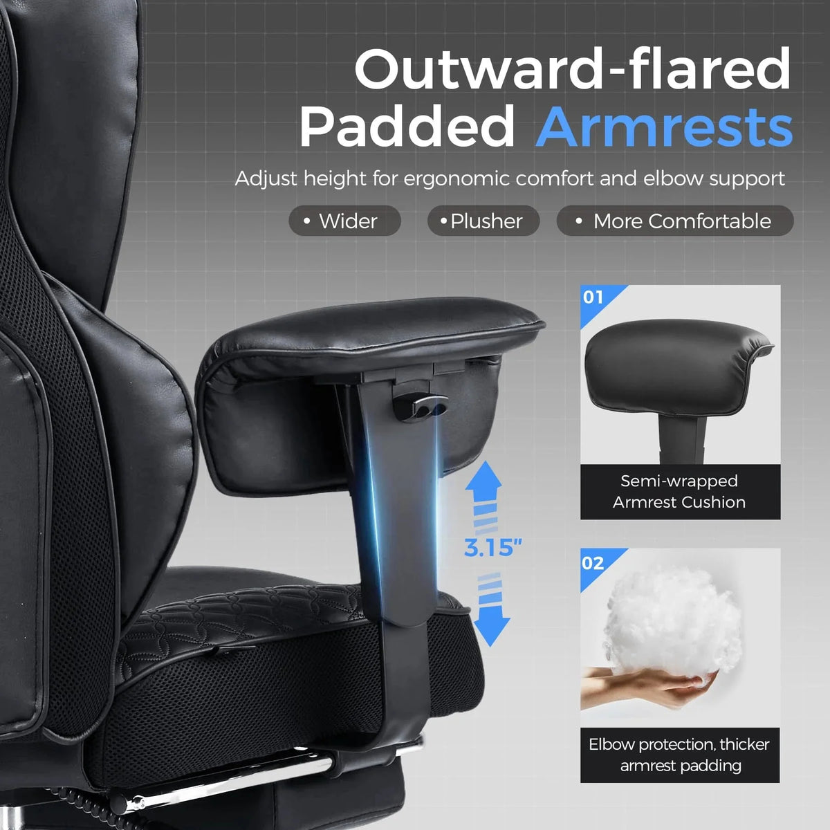 400 LBS Big and Tall Gaming Chair. Ergonomic High Back Computer Desk Chair for Gaming. Work and Home Office