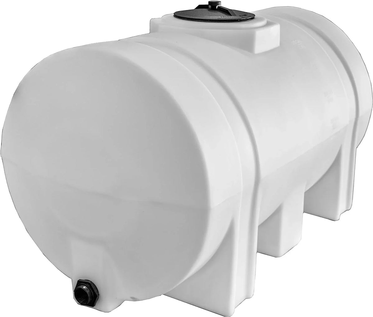 Horizontal Polyethylene Reservoir Water Tank with Legs. 550 Gallon. Made in the USA. Poly Tank for Water and Non-Flammable Liquids. Rust and Corrosion Proof