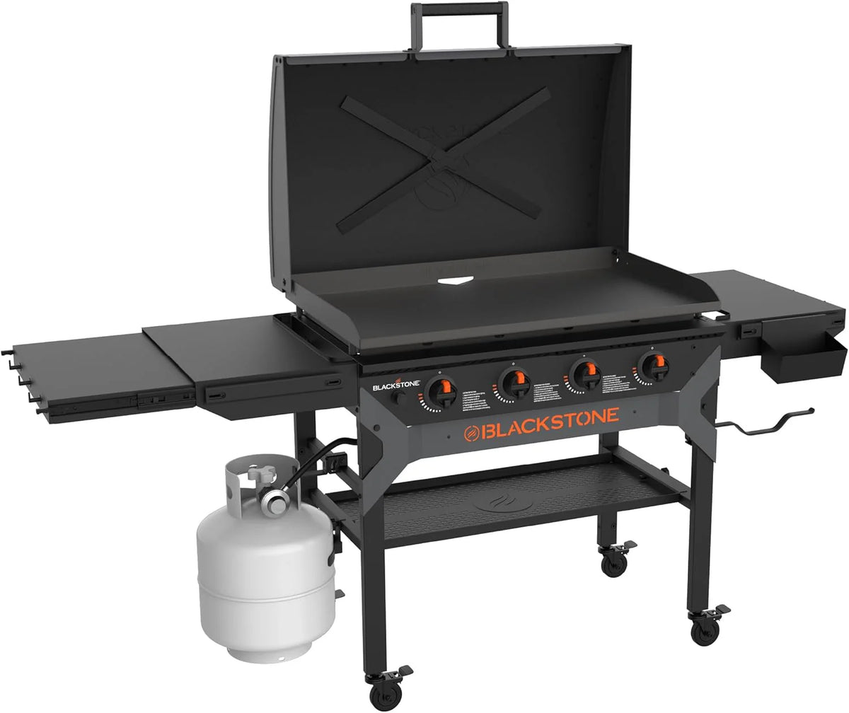 Iron-Forged 36 Omnivore Griddle – Premium Powder-Coated Steel with Reinforced Hood. Black Finish