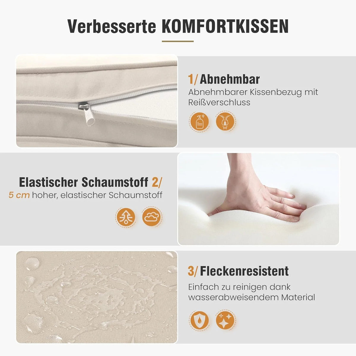Amopatio Relaxliege Liegesessel. Rattan Sonnenliege mit Verstellbar Rückenlehne und Klapptisch. Outdoor Gartensessel wetterfestes. für Terrasse.