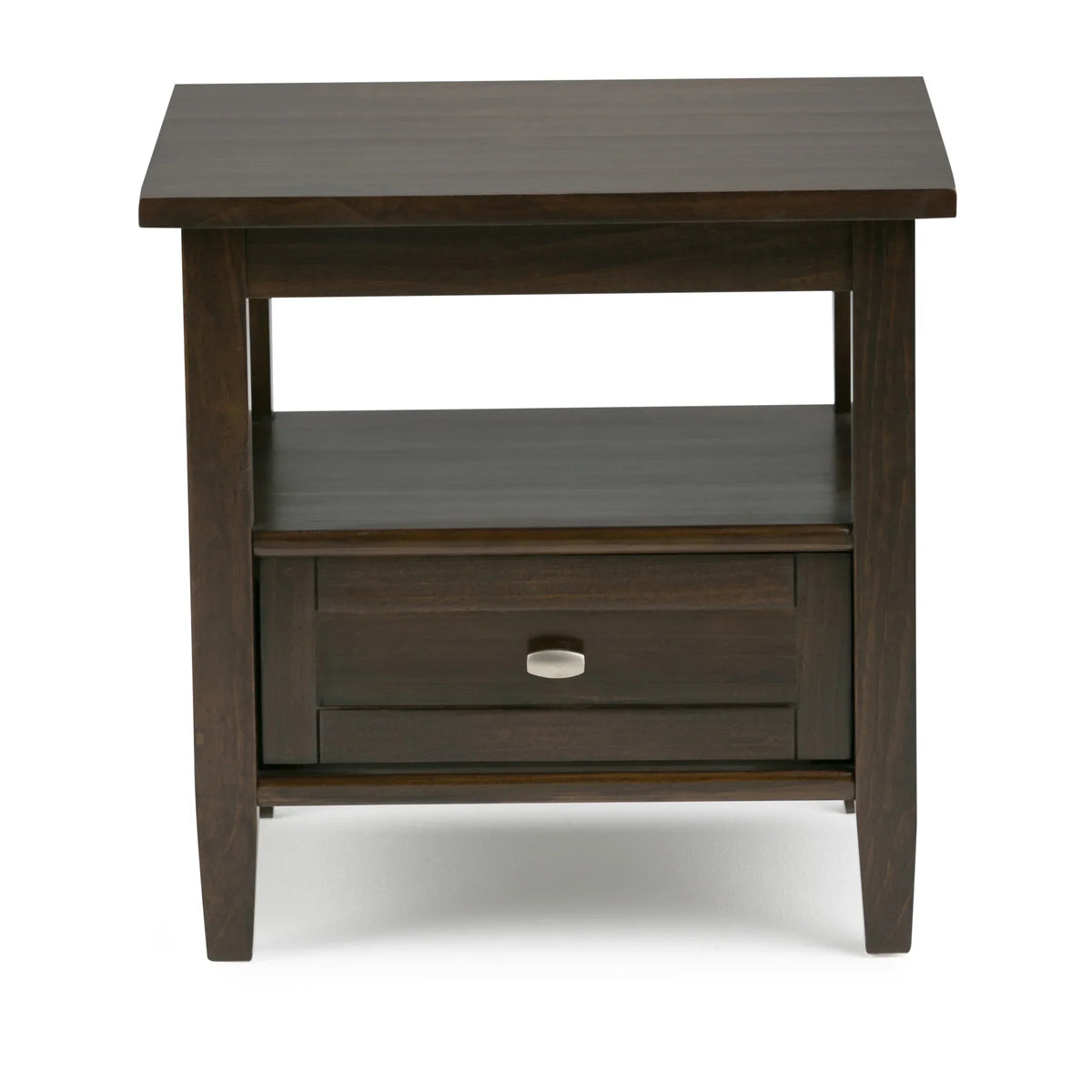 20 Inch Wide Solid Wood Rectangle End Table. Transitional Side Table