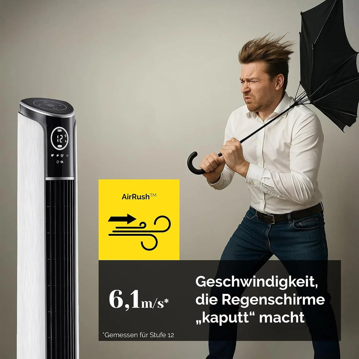 Yoer 29dB Leiser Turmventilator. Ionisator. 10 m Reichweite. Neigungswinkeleinstellung. 12 Geschwindigstufen. 4 Modi. 12 Std. Timer. 90° Oszillation.