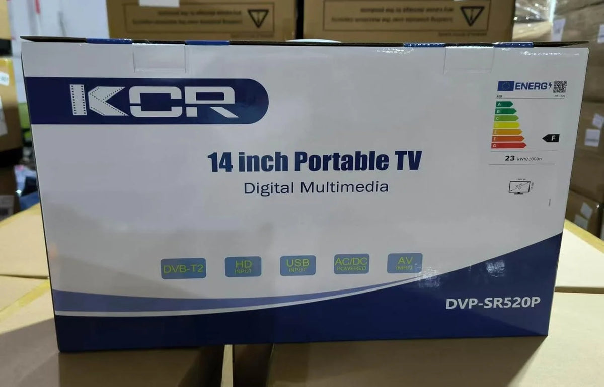 KCR Televisión. TV de 12 V con sintonizador digital DVB-T2. HDMI. USB. control remoto. portátil para dormitorio. cocina. caravana. 14 pulgadas. color