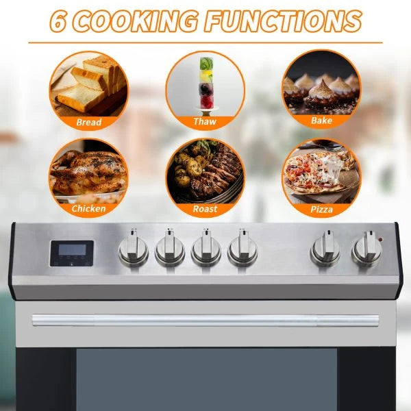 5.0 Cu. Ft. Freestanding Electric Range with Front Controls and 5 Cooktop Elements. Stainless Steel