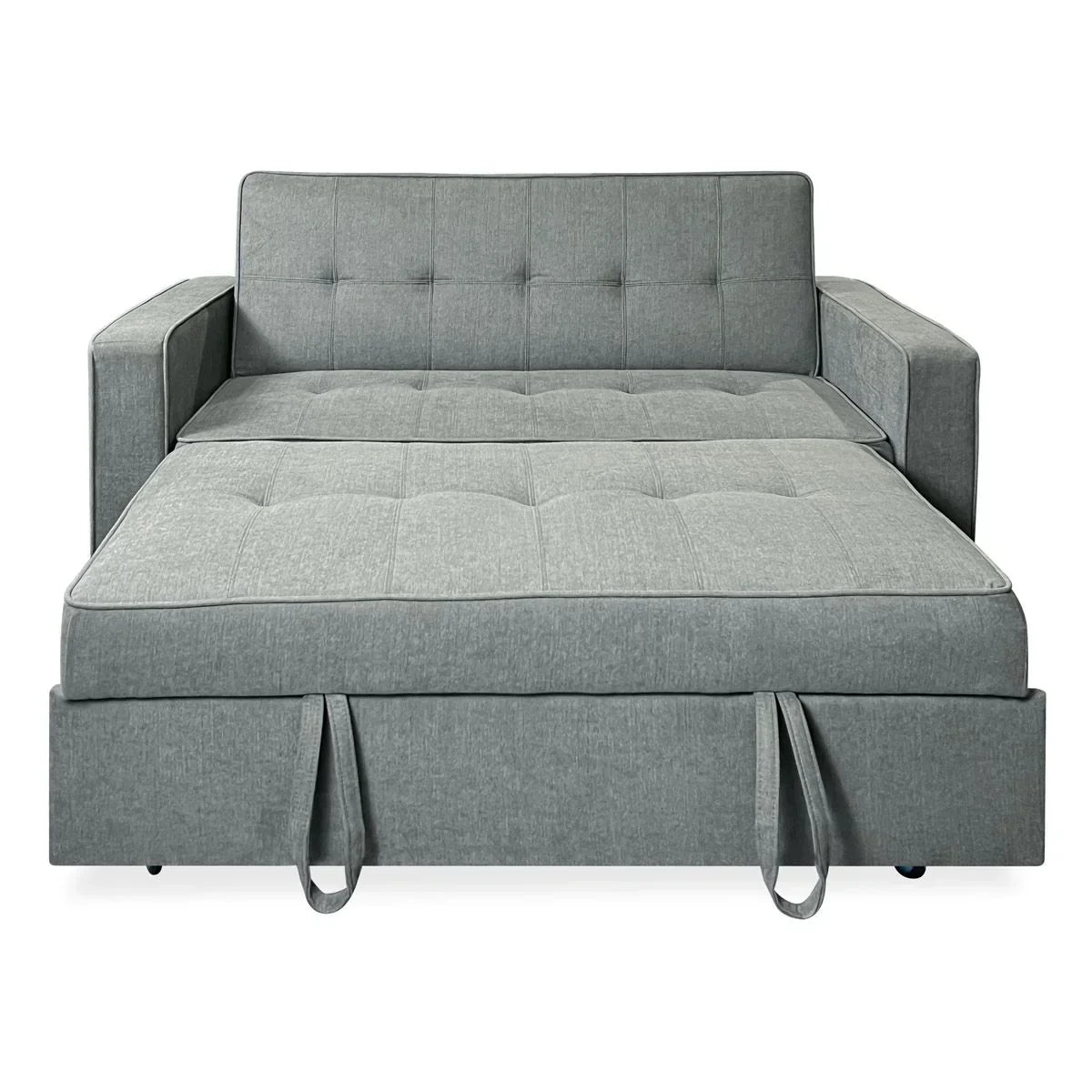 Sofá Cama De 2 Plazas Modelo Vienna Con Reposabrazos. Gris. Diseño Moderno. Práctico Y Funcional