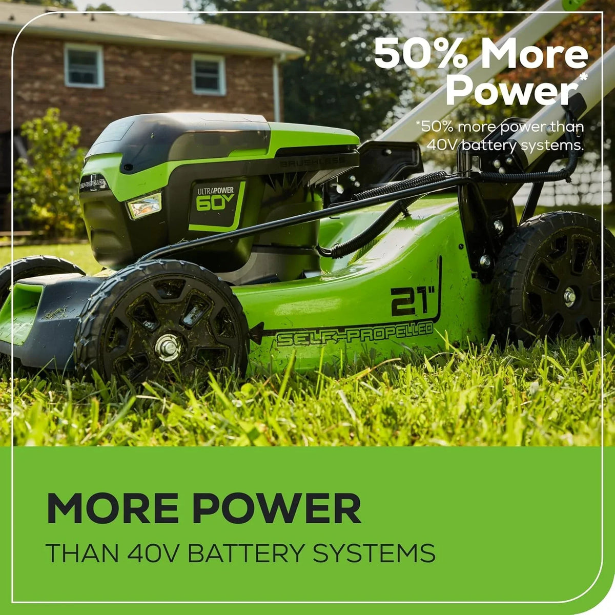 60V 21 Cordless (Self-Propelled) Lawn Mower . 2 x 4.0Ah Batteries and Dual Port Rapid Charger