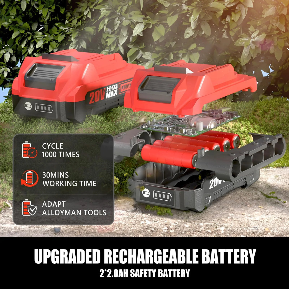 20V MAX Cordless Pole Hedge Trimmer. 2 x 2.0Ah Batteries and Charger Included