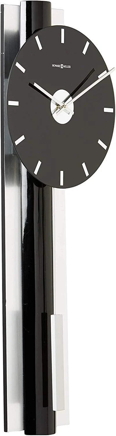 Wall-mounted clock. quartz movement. battery-powered. pointer-style analog display. rectangular pendulum. decorative sturdy frame. nickel-plated surface. wall-mounted installation. perfect home decoration alarm clock