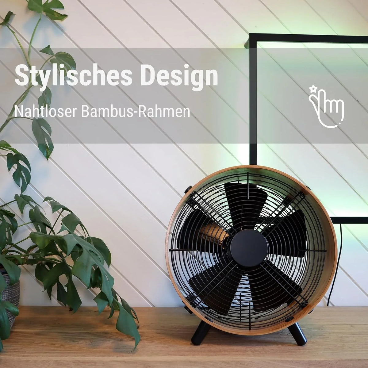 Stadler Form Ventilator Otto. aus Bambus. mit 3 Geschwindigkeiten. ideal im Sommer und fürs Schlafzimmer. Wohnzimmer und Büro geeignet. einfache