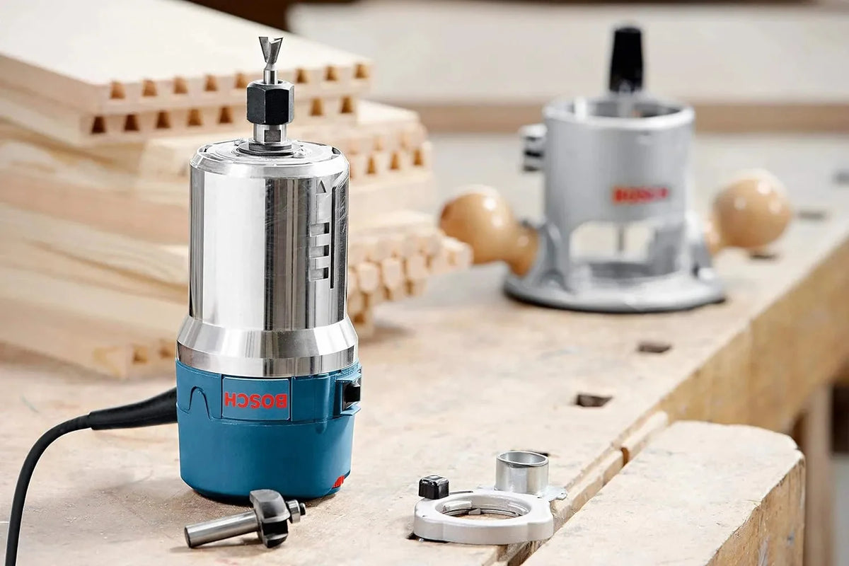 12-Amp 2.25 HP Wood Router Combo Kit with Plunge Router. Fixed Base and Variable Speed