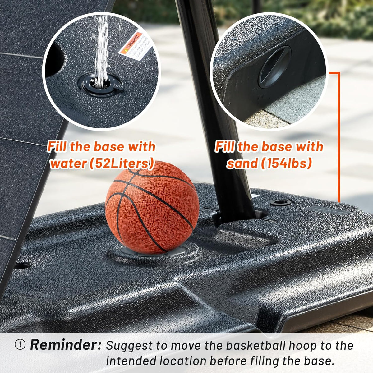 Basketball Hoop 48 Inch Backboard Portable Basketball Hoop Outdoor.5.3-10ft Stepless Regulation Crank Adjust Basketball Goal System