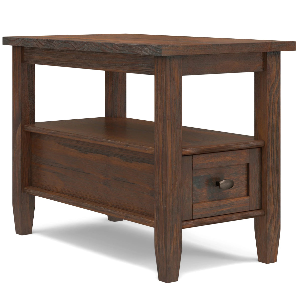 14 Wide Solid Wood Narrow Side Table. Rectangle Transitional Style Accent Table