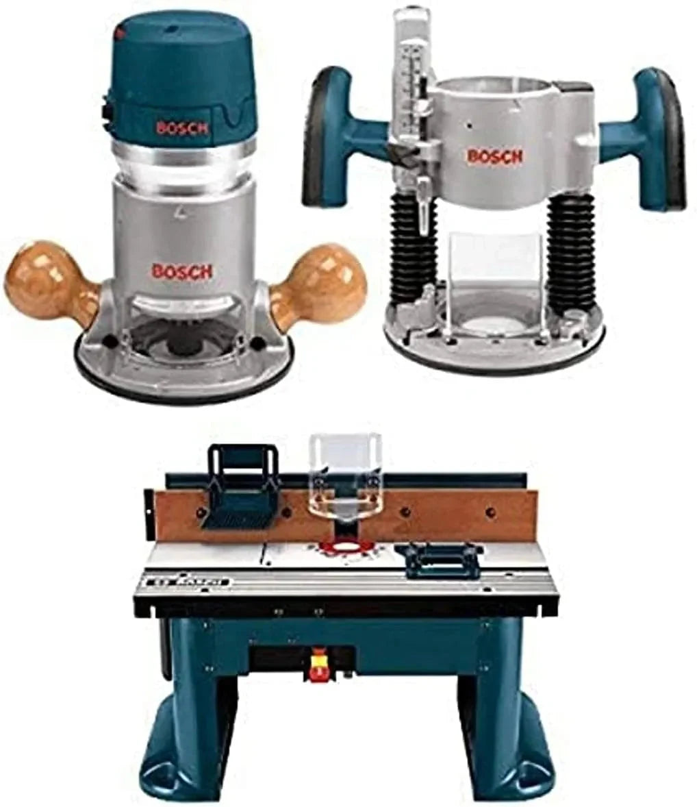 12-Amp 2.25 HP Wood Router Combo Kit with Plunge Router. Fixed Base and Variable Speed