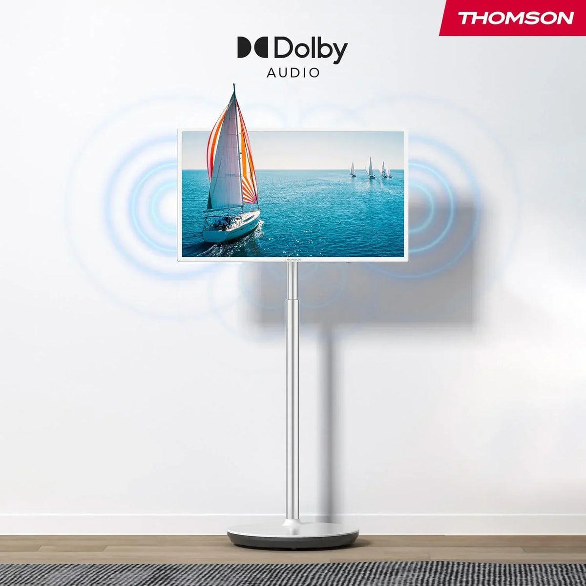 THOMSON 32 Pulgadas (81 cm) Go TV. Televisor Android Portátil – HD Ready (1366x768). Control por Voz. Bluetooth 5.1. Wi-Fi. Función de Punto de Acceso
