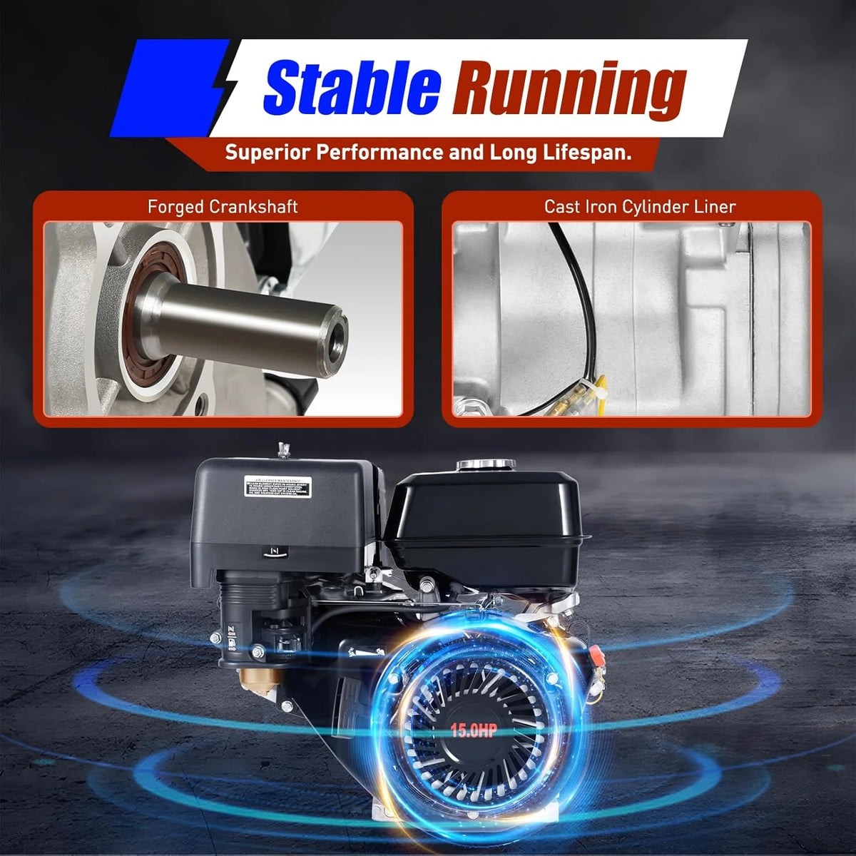 150CC 4 Stroke Engine Motor. Gy6 Single Cylinder Complete Engine Kit for 110cc-150cc Atvs and Go Karts and 11 Long Box Engine Size Scooters High-Flow Oil Pump CVT Carburetor Top Mount