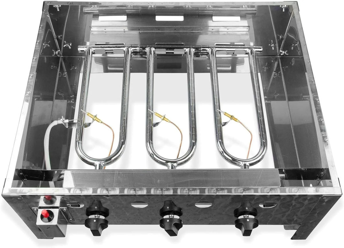 DEMA Gasbräter mit 3 Flammen – Leistungsstarker Gastrobräter für Grill & Outdoor-Küche – Ideal für Camping & Events